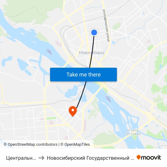 Центральный Рынок to Новосибирский Государственный Технический Университет map