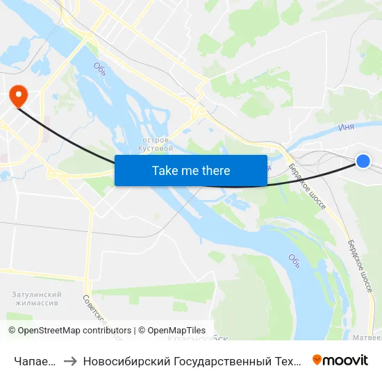 Чапаева Ул. to Новосибирский Государственный Технический Университет map
