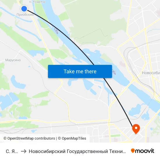 С. Ямки to Новосибирский Государственный Технический Университет map