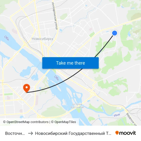 Восточный Ж/М to Новосибирский Государственный Технический Университет map