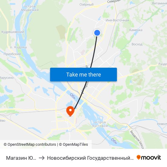 Магазин Юбилейный to Новосибирский Государственный Технический Университет map