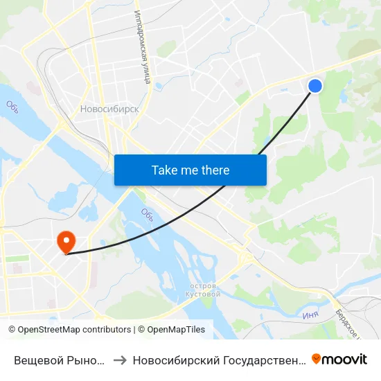 Вещевой Рынок Гусинобродский to Новосибирский Государственный Технический Университет map