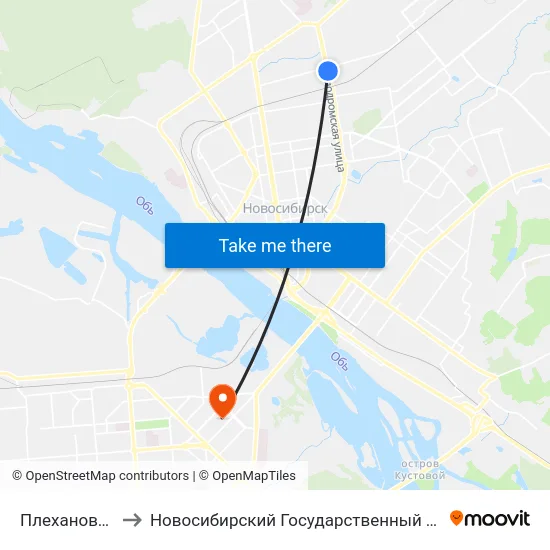 Плехановский Ж/М to Новосибирский Государственный Технический Университет map