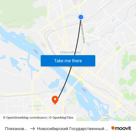 Плехановский Ж/М to Новосибирский Государственный Технический Университет map