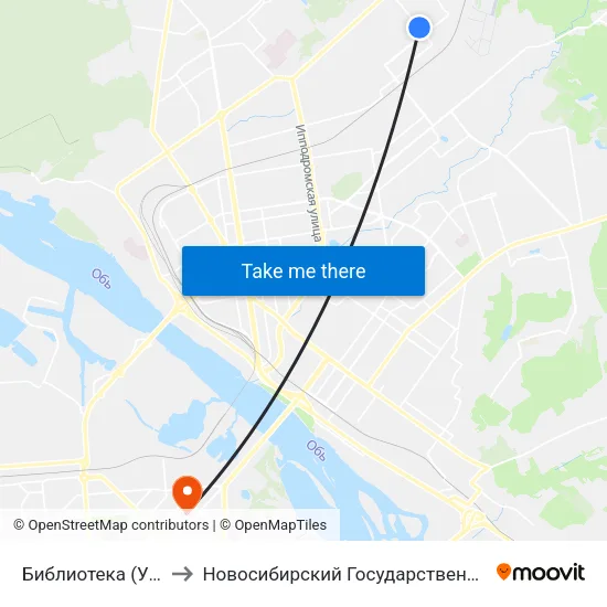 Библиотека (Учительская Ул.) to Новосибирский Государственный Технический Университет map