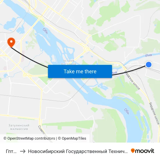 Гпту-18 to Новосибирский Государственный Технический Университет map