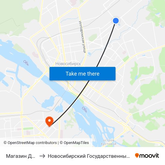 Магазин Детский Мир to Новосибирский Государственный Технический Университет map