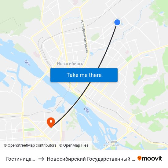 Гостиница Северная to Новосибирский Государственный Технический Университет map