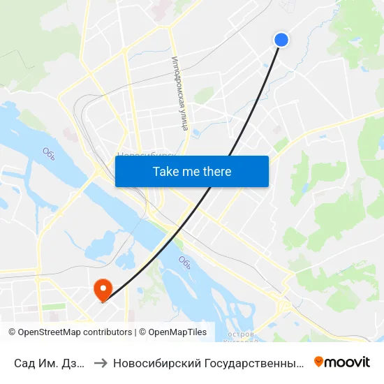 Сад Им. Дзержинского to Новосибирский Государственный Технический Университет map