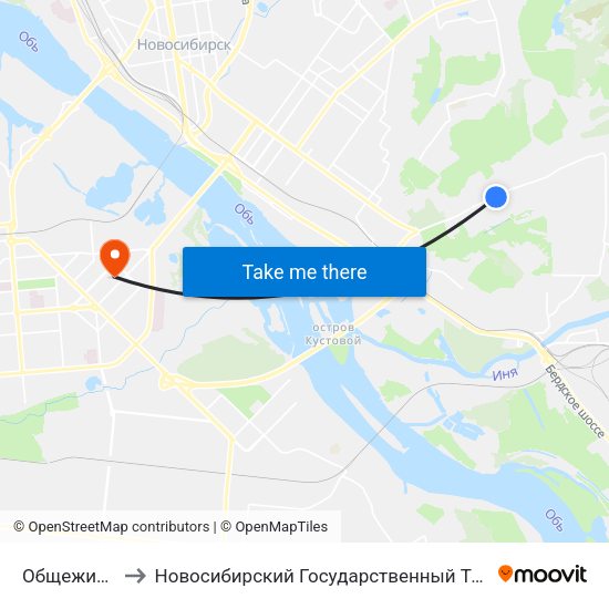 Общежитие Нгпу to Новосибирский Государственный Технический Университет map