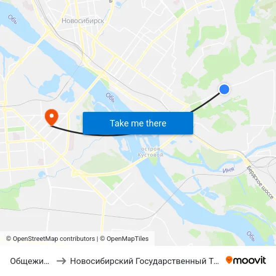 Общежитие Нгпу to Новосибирский Государственный Технический Университет map