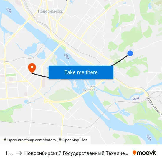 Нгпу to Новосибирский Государственный Технический Университет map
