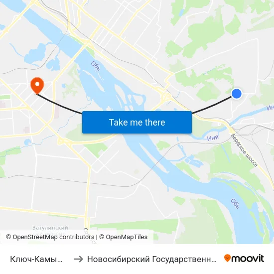 Ключ-Камышенское Плато to Новосибирский Государственный Технический Университет map