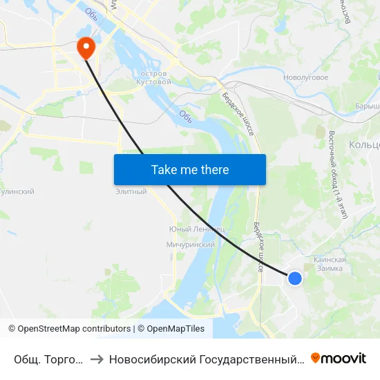Общ. Торговый Центр to Новосибирский Государственный Технический Университет map