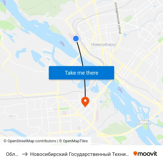 Обл. Гаи to Новосибирский Государственный Технический Университет map