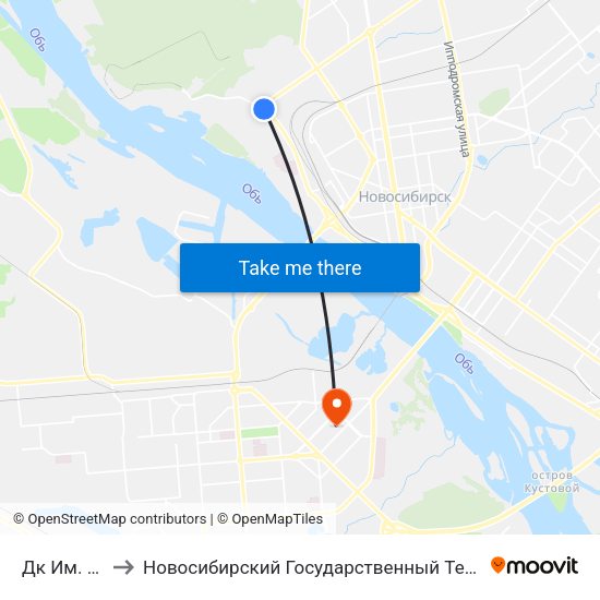 Дк Им. Кирова to Новосибирский Государственный Технический Университет map