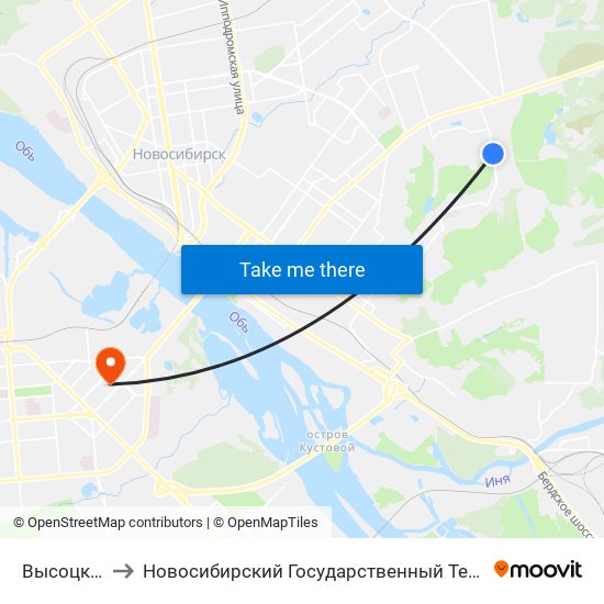 Высоцкого Ул. to Новосибирский Государственный Технический Университет map