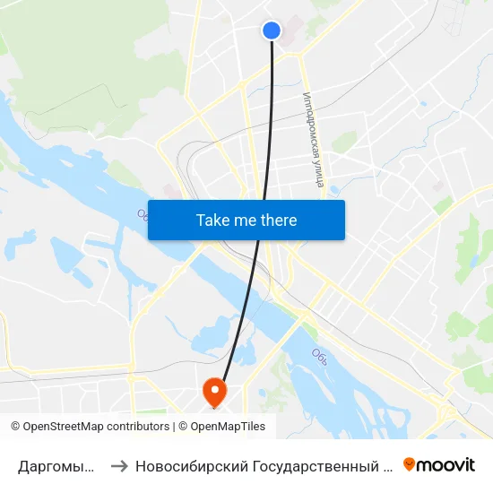 Даргомыжского Ул. to Новосибирский Государственный Технический Университет map
