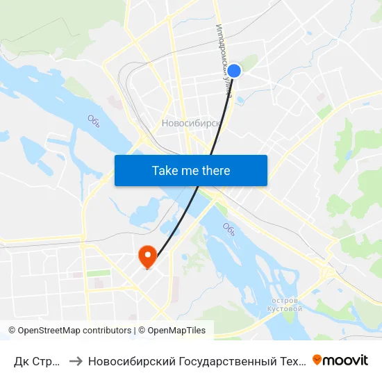 Дк Строитель to Новосибирский Государственный Технический Университет map
