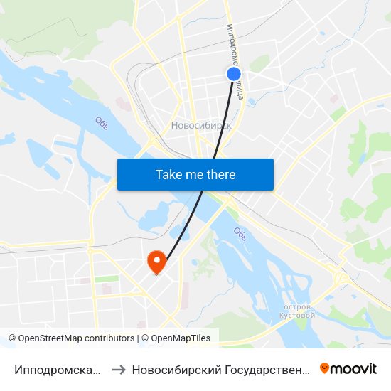 Ипподромская Ул. (Ул. Гоголя) to Новосибирский Государственный Технический Университет map