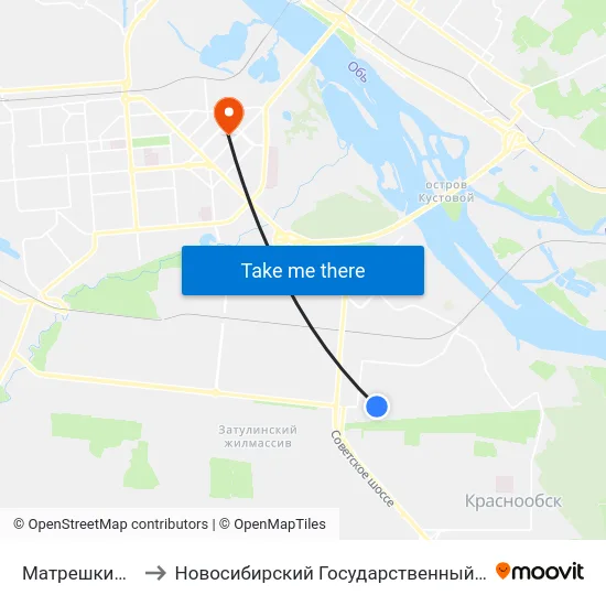 Матрешкин Двор Ж/К to Новосибирский Государственный Технический Университет map