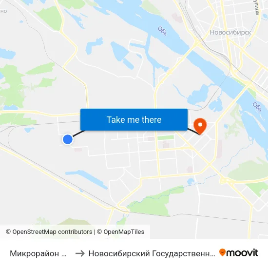 Микрорайон Чистая Слобода to Новосибирский Государственный Технический Университет map