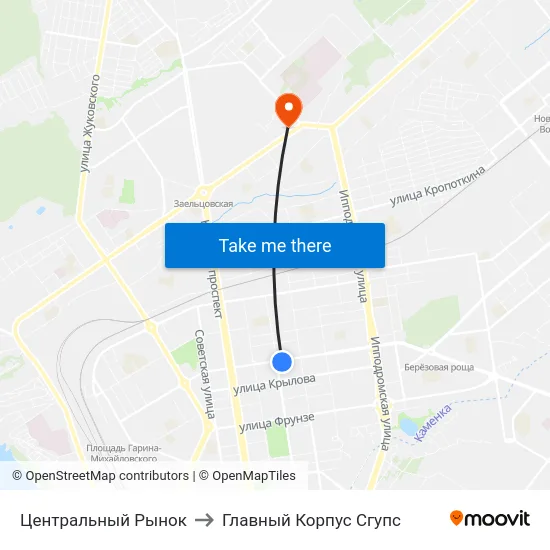 Центральный Рынок to Главный Корпус Сгупс map
