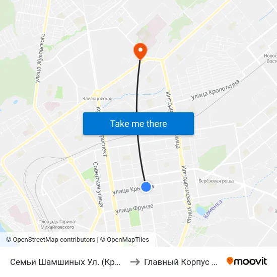 Семьи Шамшиных Ул. (Крылова) to Главный Корпус Сгупс map