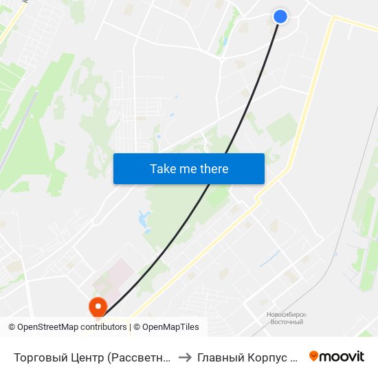 Торговый Центр (Рассветная Ул.) to Главный Корпус Сгупс map