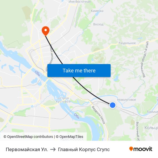 Первомайская Ул. to Главный Корпус Сгупс map