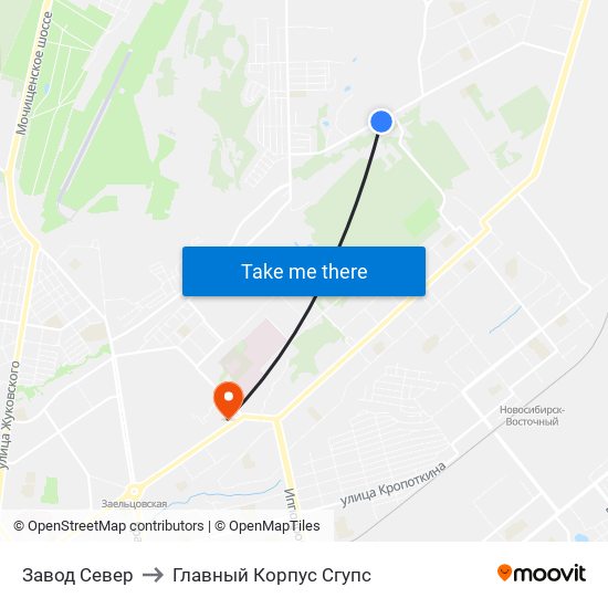 Завод Север to Главный Корпус Сгупс map