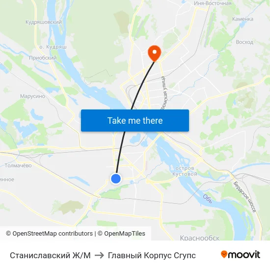 Станиславский Ж/М to Главный Корпус Сгупс map