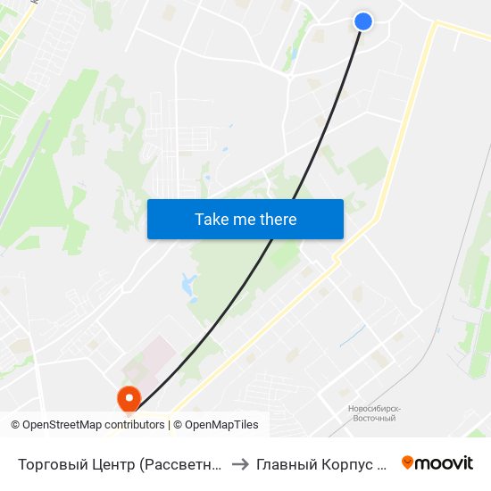 Торговый Центр (Рассветная Ул.) to Главный Корпус Сгупс map