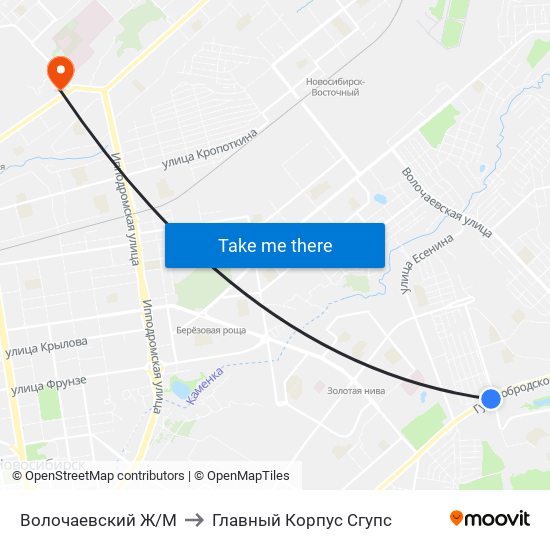 Волочаевский Ж/М to Главный Корпус Сгупс map