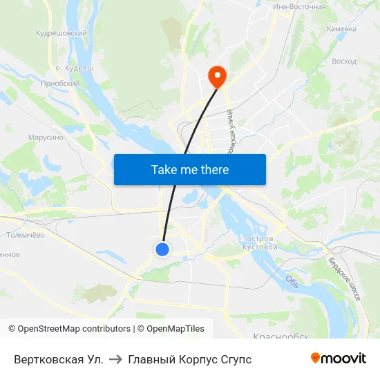 Вертковская Ул. to Главный Корпус Сгупс map