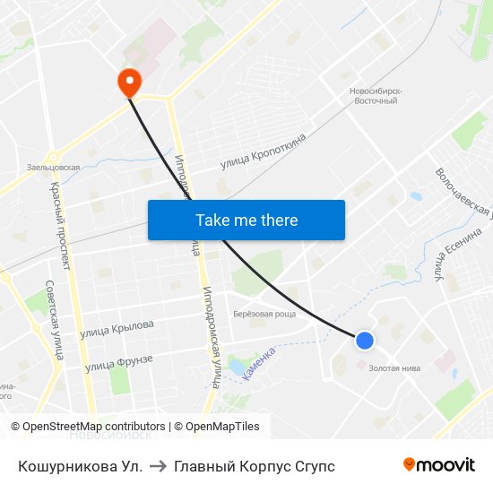 Кошурникова Ул. to Главный Корпус Сгупс map