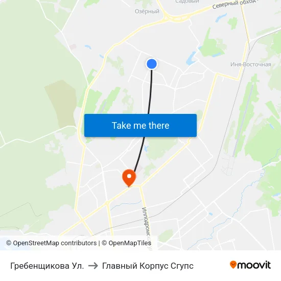 Гребенщикова Ул. to Главный Корпус Сгупс map
