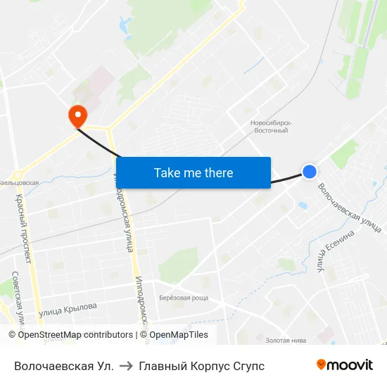 Волочаевская Ул. to Главный Корпус Сгупс map