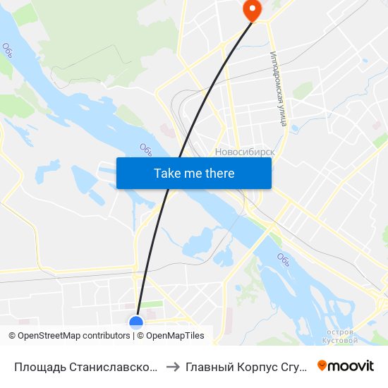 Площадь Станиславского to Главный Корпус Сгупс map