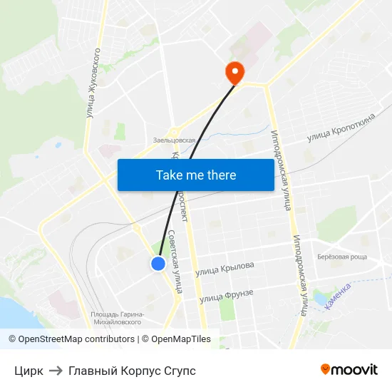 Цирк to Главный Корпус Сгупс map