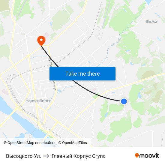 Высоцкого Ул. to Главный Корпус Сгупс map