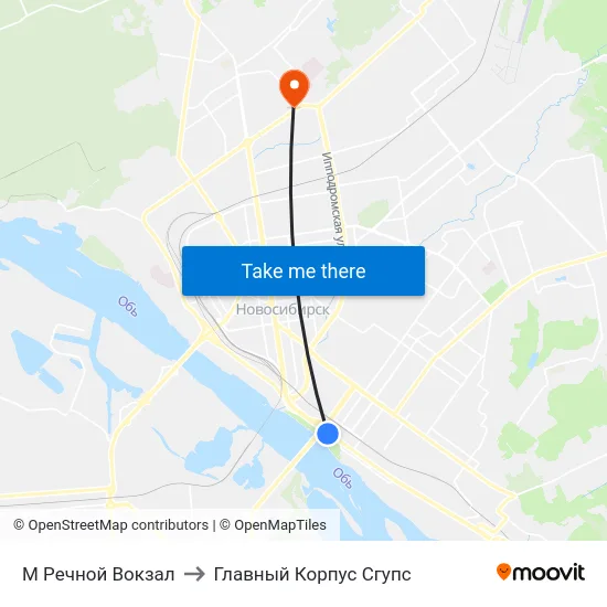 М Речной Вокзал to Главный Корпус Сгупс map