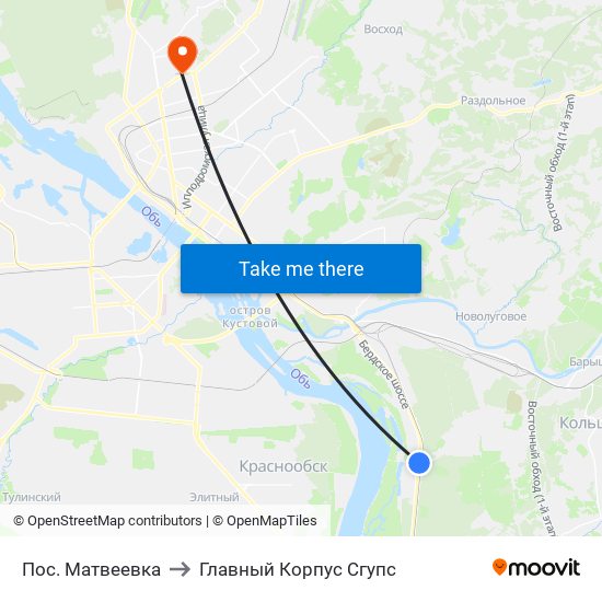 Пос. Матвеевка to Главный Корпус Сгупс map