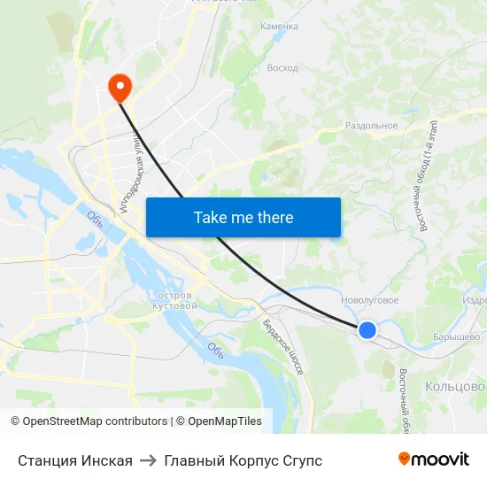 Станция Инская to Главный Корпус Сгупс map