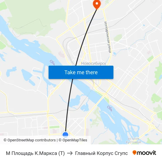 М Площадь К.Маркса (Т) to Главный Корпус Сгупс map