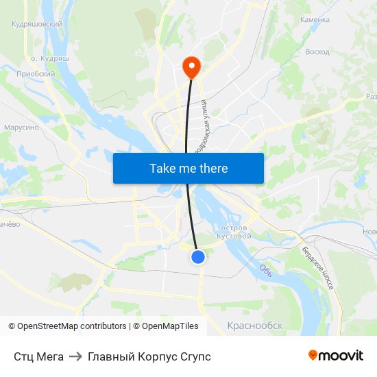 Стц Мега to Главный Корпус Сгупс map