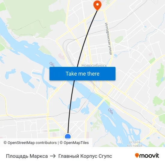 Площадь Маркса to Главный Корпус Сгупс map