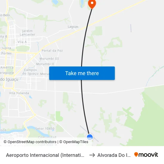 Aeroporto Internacional (International Airport) to Alvorada Do Iguacu map