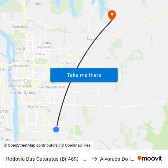 Rodovia Das Cataratas (Br 469) - Hotel Carimã to Alvorada Do Iguacu map