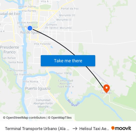 Terminal Transporte Urbano (Ala 02) to Helisul Taxi Aero map